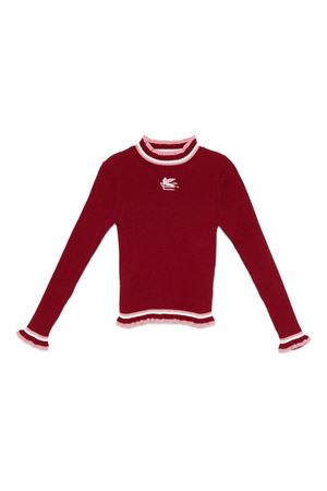 maglia in cotone bordeaux ETRO KIDS | GX9A10Z1376416